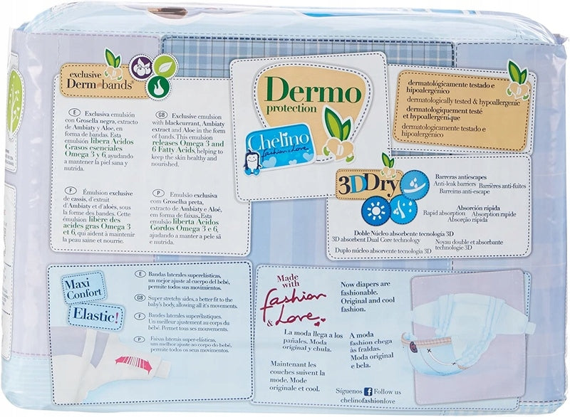 DIAPERS CHELINO SIZE 4 (9 – 15 KG) – 34 PIECES SUPER ABSORBENT Brand Chelino