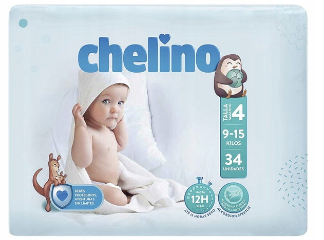 DIAPERS CHELINO SIZE 4 (9 – 15 KG) – 34 PIECES SUPER ABSORBENT Line other