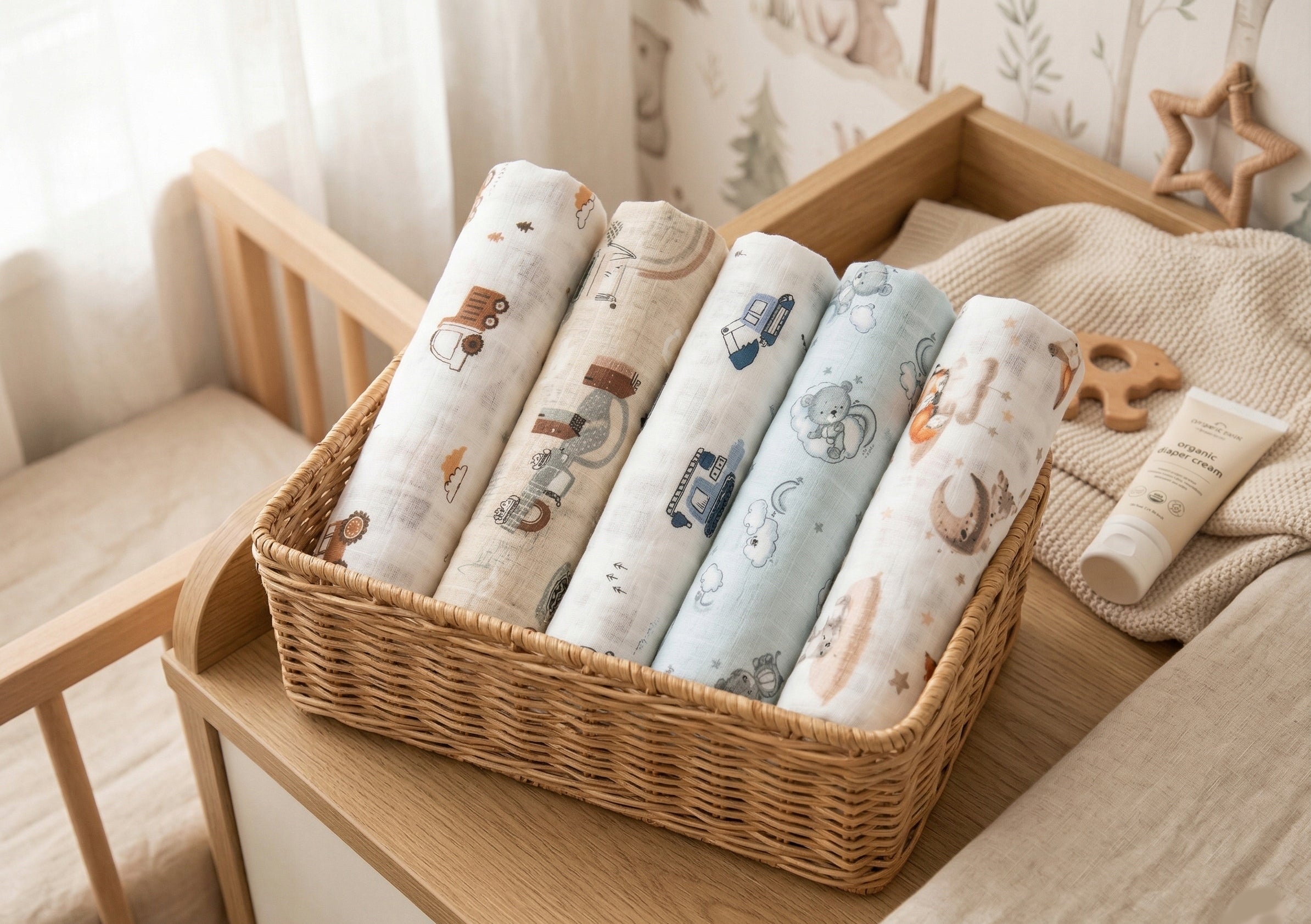 DIAPERS PREMIUM COTTON 100% SET OF 5PCS BABYMAM Packaging status original