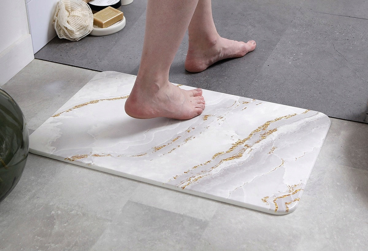 DIATOMITE BATHROOM MAT QUICK-DRYING MARBLE RUG PAD 39x60 Packaging status original