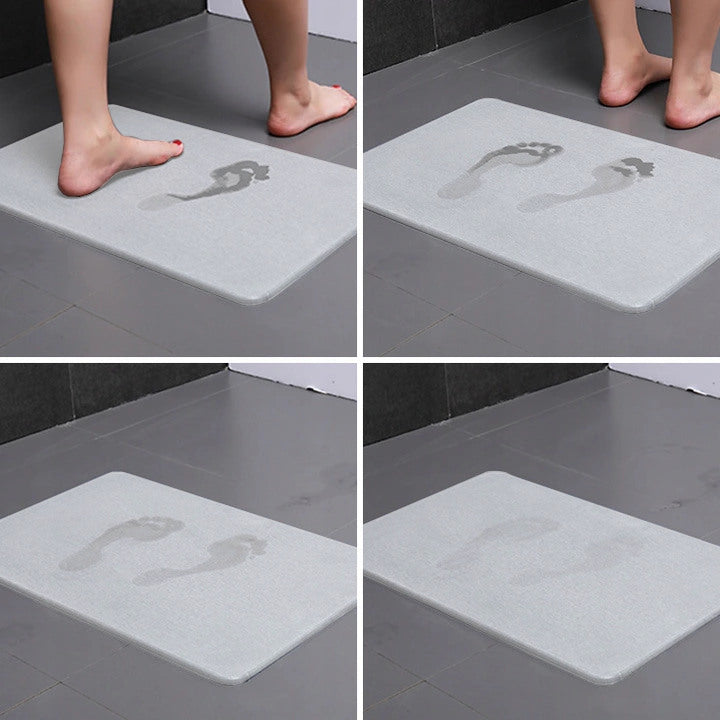 DIATOMITE BATHROOM MAT QUICK-DRYING RUG 60x40cm GREY Length 40 cm