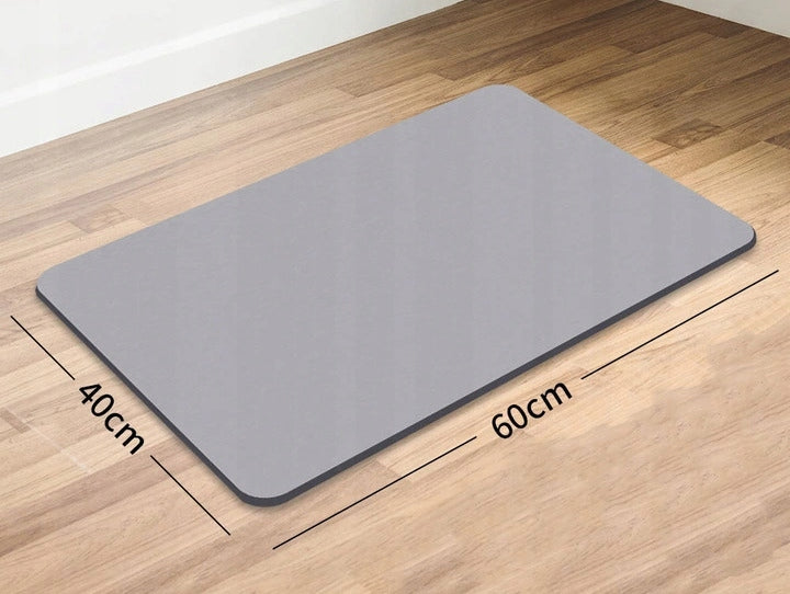 DIATOMITE MAT QUICK-DRYING RIGID BATHROOM RUG 60x40cm ANTHRACITE Length 40 cm