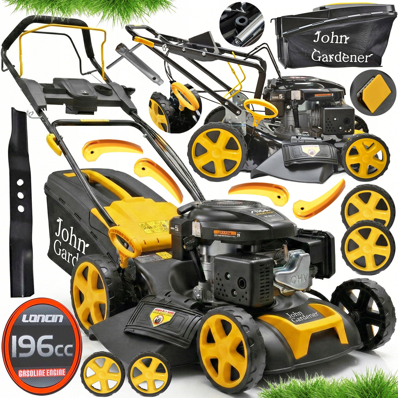 DIESEL MOWER POWERFUL MOTOR LONCIN 196cc 4.9HP 51CM 60L DRIVE