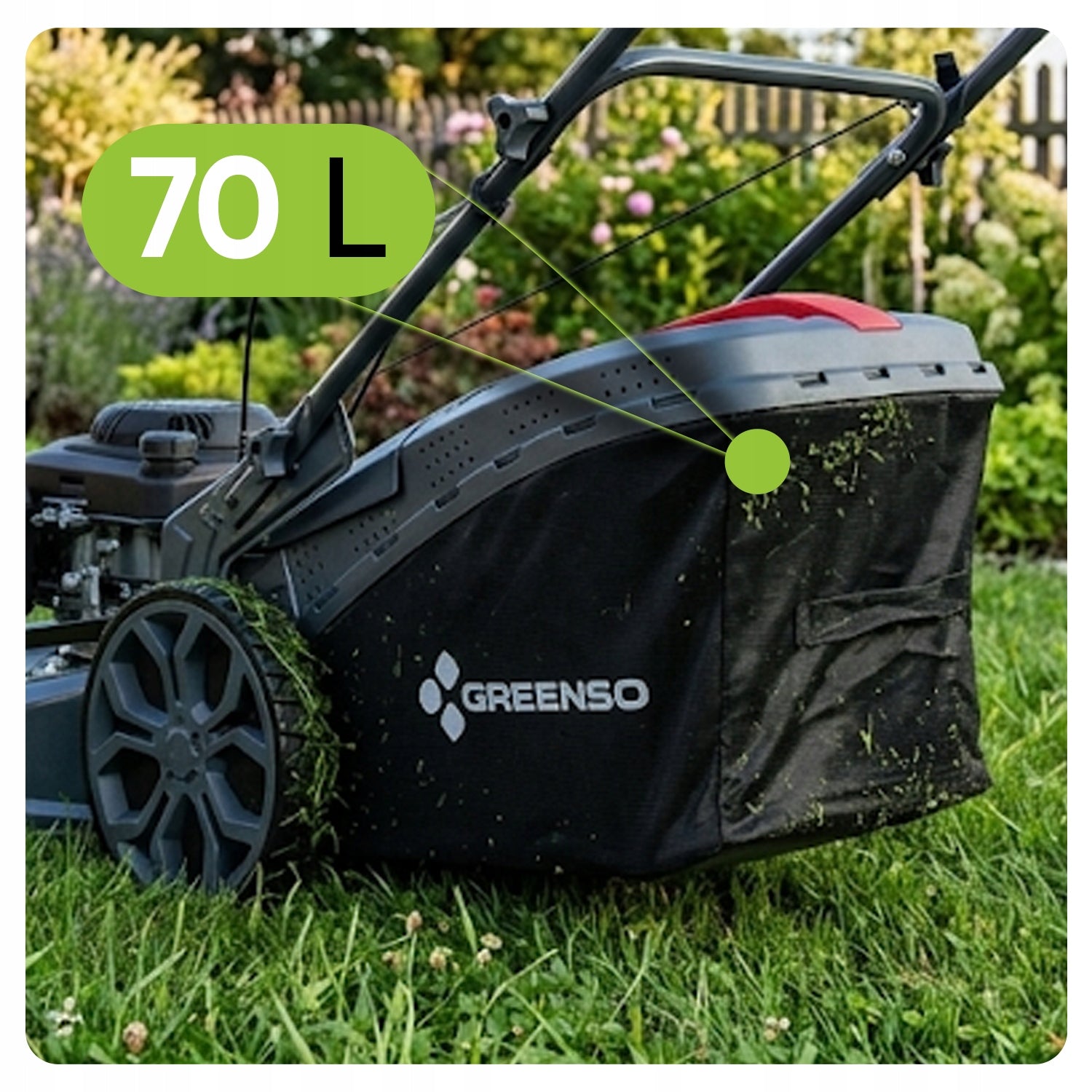 DIESEL MOWER WITH DRIVE FOR GRASS 51cm ENGINE LONCIN 196cc POWERFUL + OIL Brand Greenso