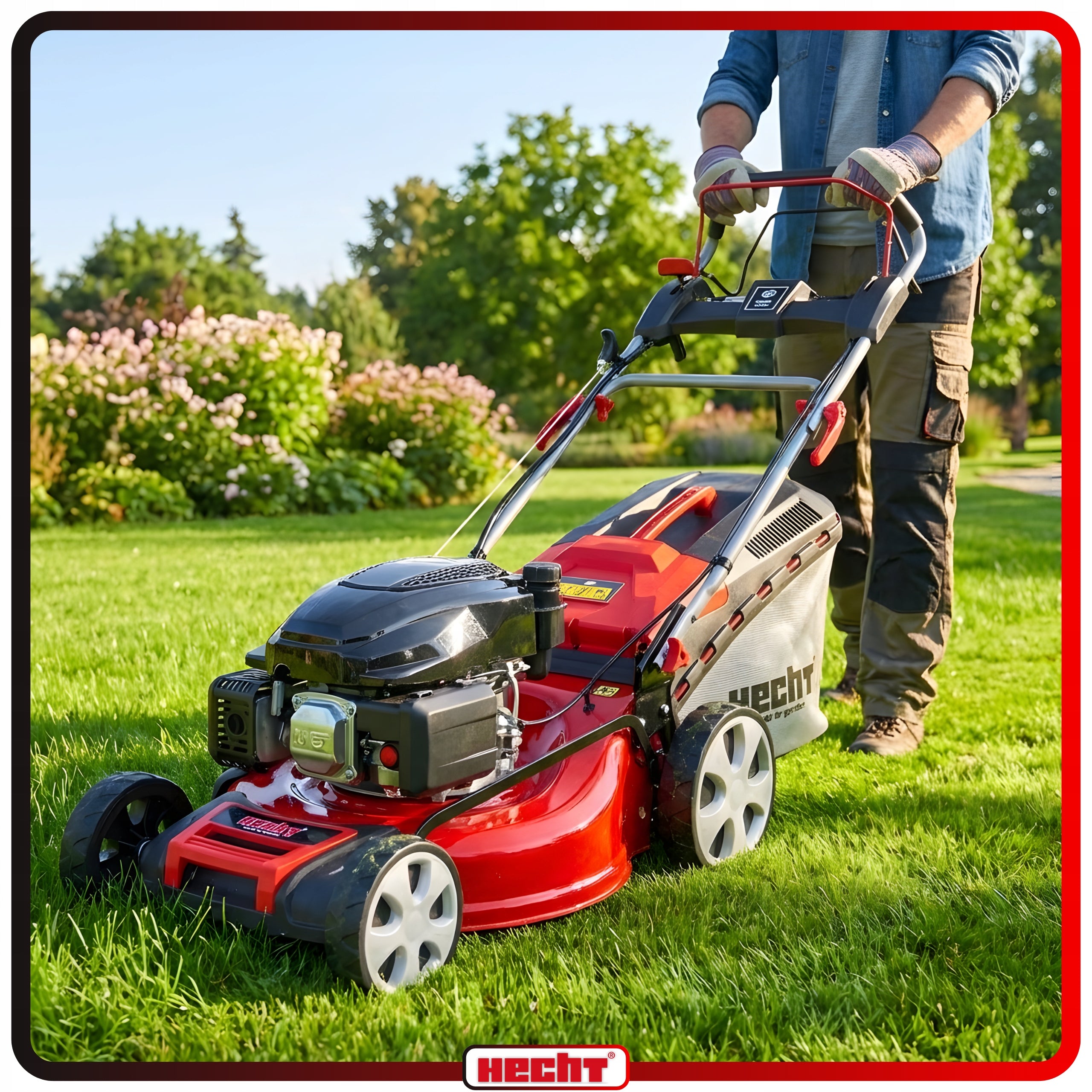DIESEL MOWER WITH DRIVE HECHT 554SXE STARTER ELECTRIC POWER 6 KM Series 554 SXE