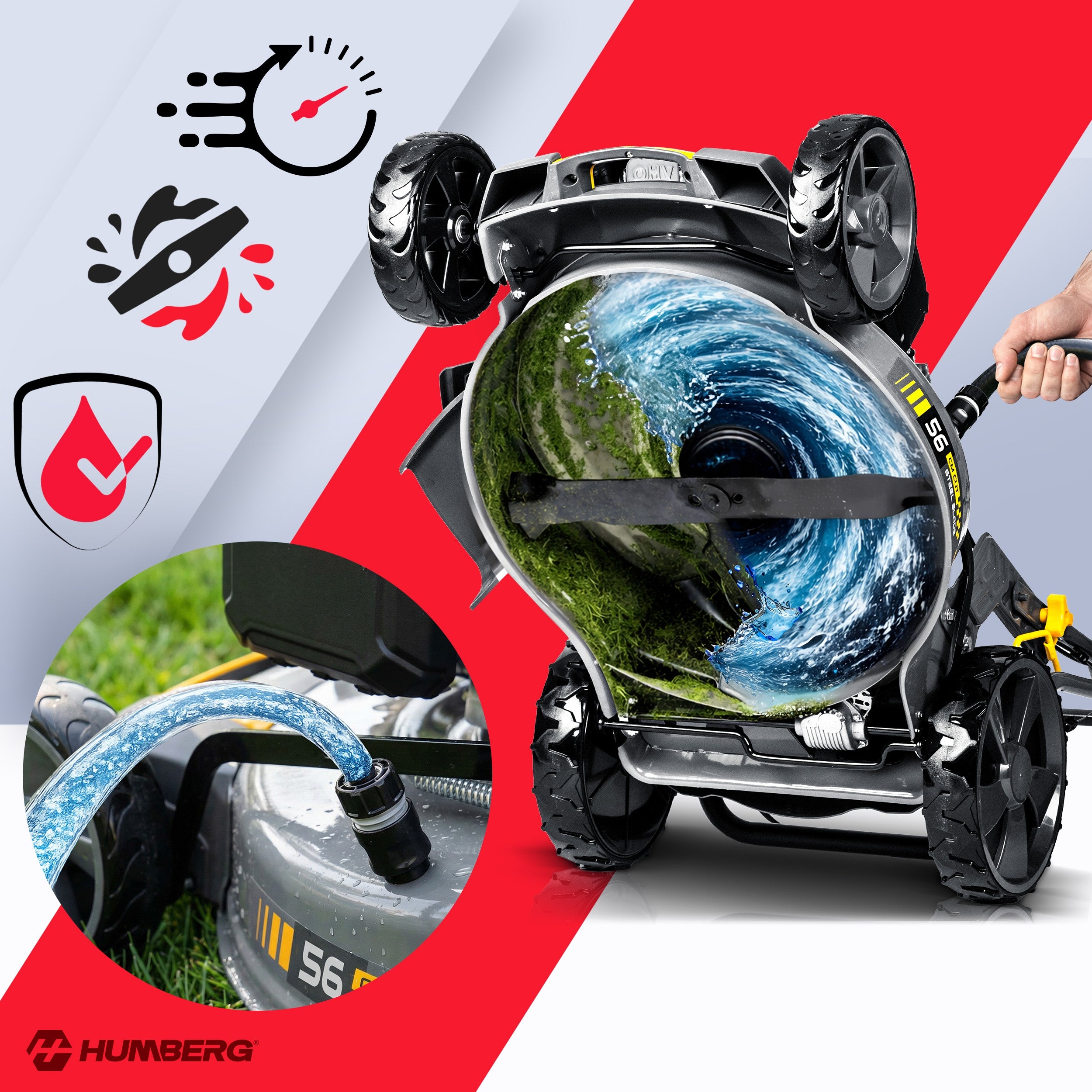 DIESEL MOWER WITH START ELEK. DRIVE 56cm 70L LONCIN 196cc + OIL Basket capacity 70 l