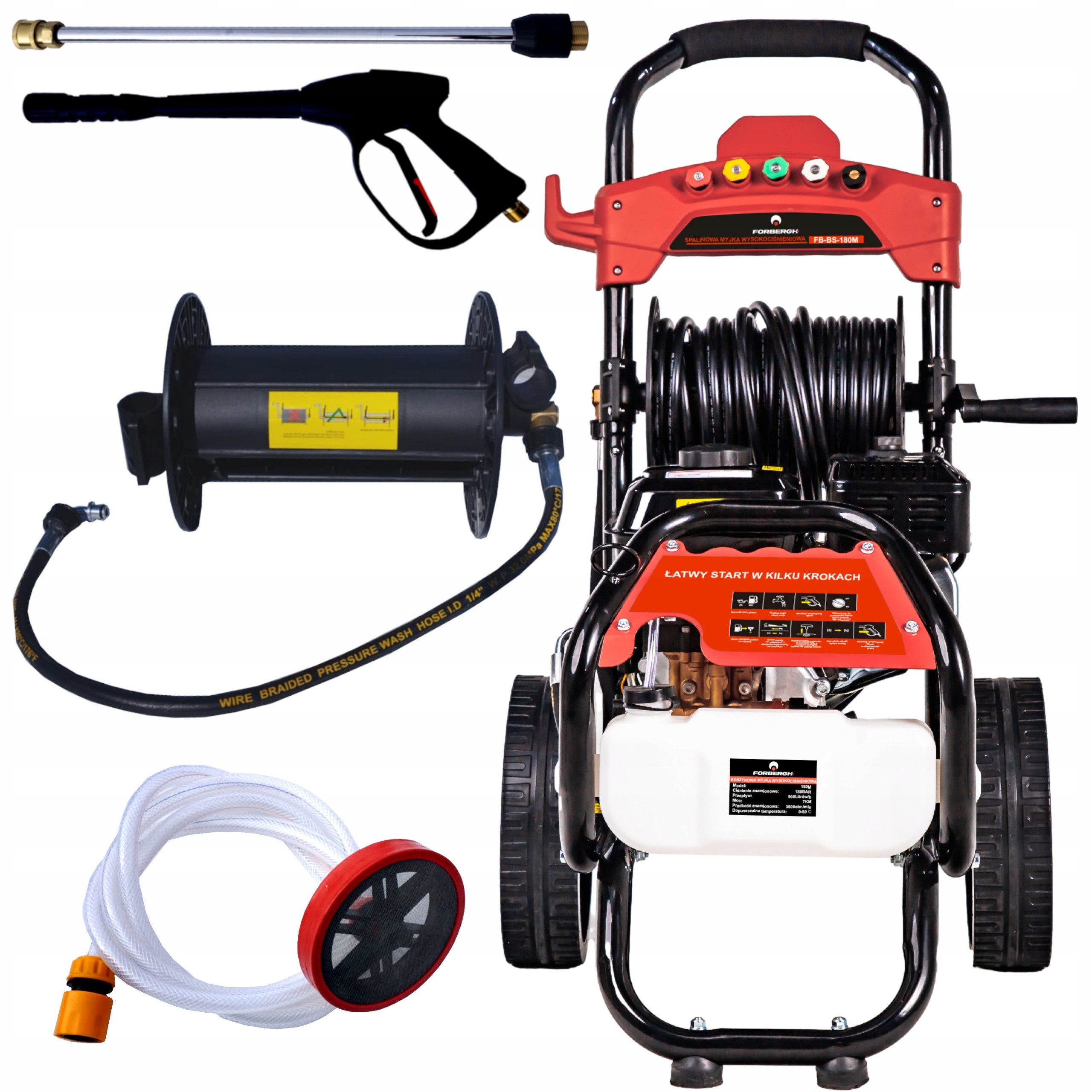 DIESEL PRESSURE WASHER 200 BAR BRASS PUMP 210CC 7KM + NOZZLES