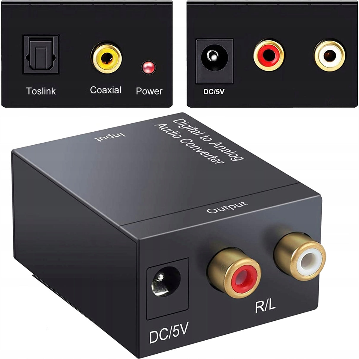 DIGITAL AUDIO CAD TO ANALOG TOSLINK COAXIAL RCA CINCH OPTICAL CONVERTER