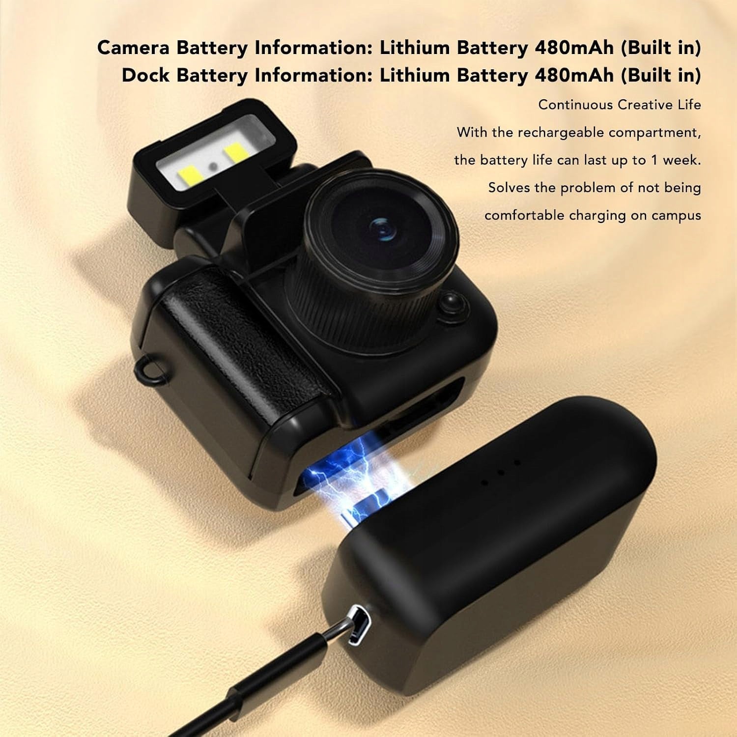 DIGITAL CAMERA 1080P MINIATURE COMPACT WITH LED LAMP LCD SCREEN Resolution 0 Mpx