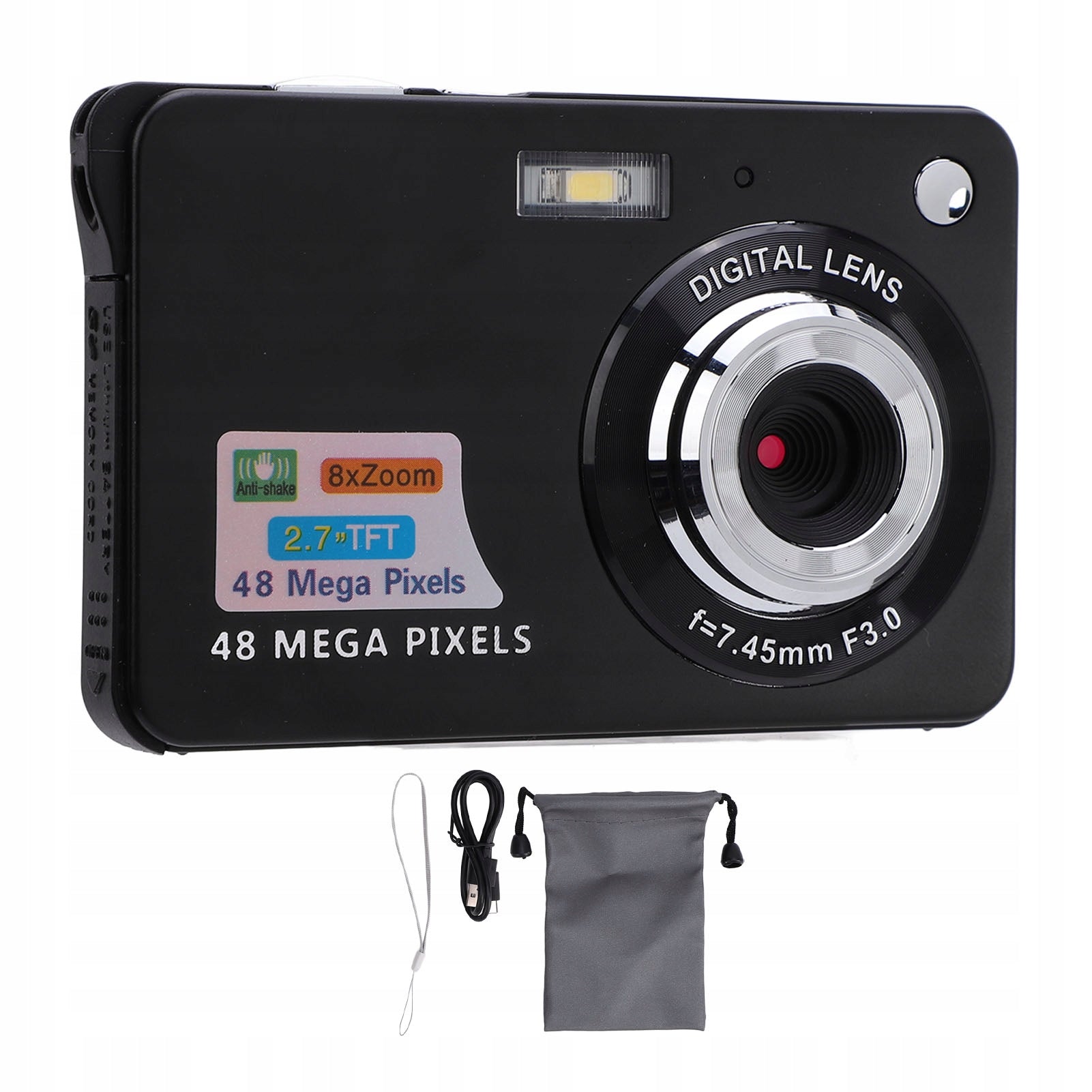DIGITAL CAMERA 48MP 4K 8X ZOOM 20 FILTERS 2,7 INCH ANTI BN SCREEN