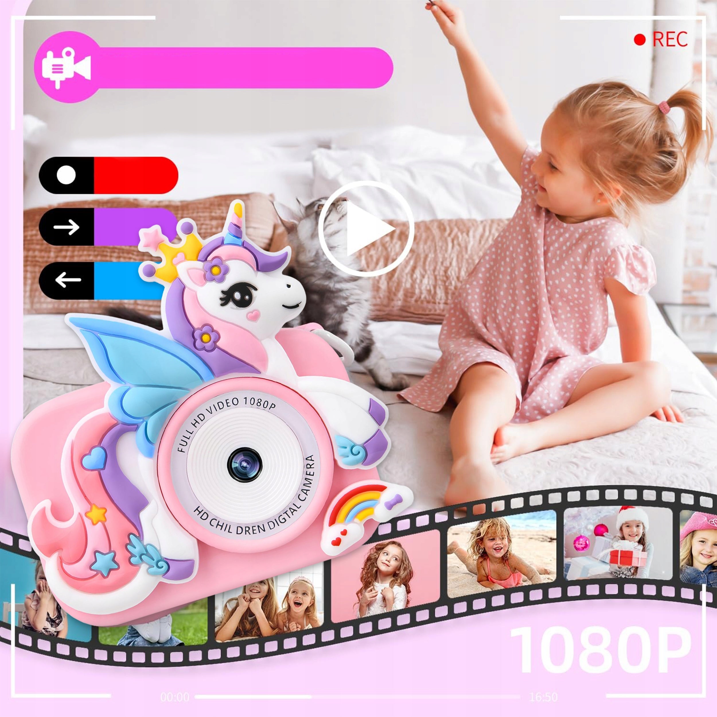 DIGITAL CAMERA 48Mpx 2xFRONT CAMERA GAME TOY+32GB CARD Manufacturer code NA PREZENT GRY EDUKACYJNY FULL HD 1080P