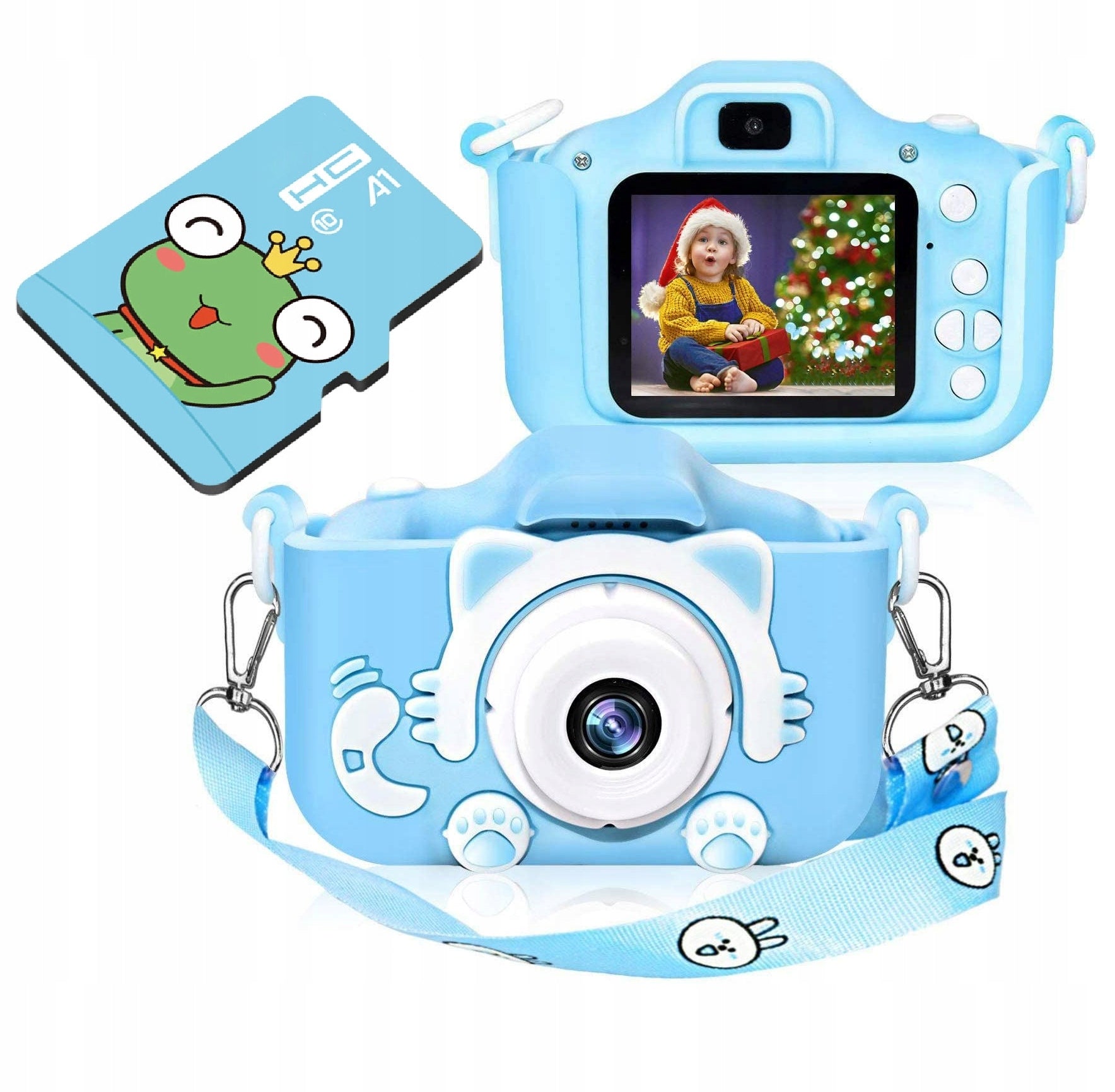 DIGITAL CAMERA BLUE KITTEN FOR CHILDREN Children Photographic + 4GB CARD Brand GALAXIA