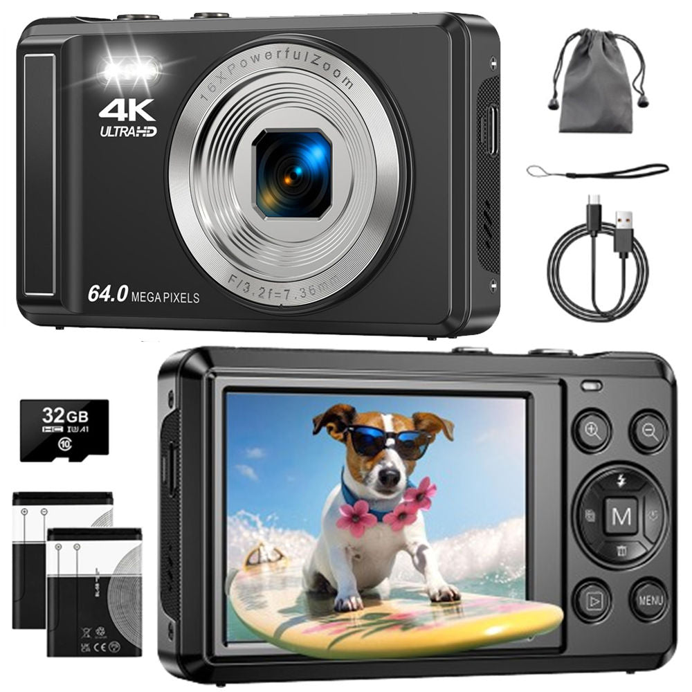 DIGITAL CAMERA FHD 4K 64MP RECORDING ANTISHAKE HOLIDAY GIFT