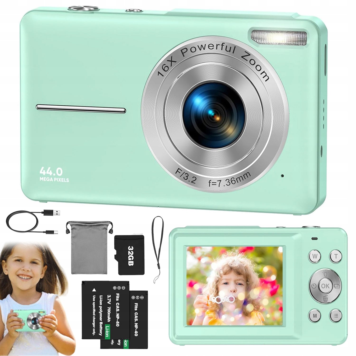 DIGITAL CAMERA FOR BEGINNERS 44MP ZOOM 16X 1080P