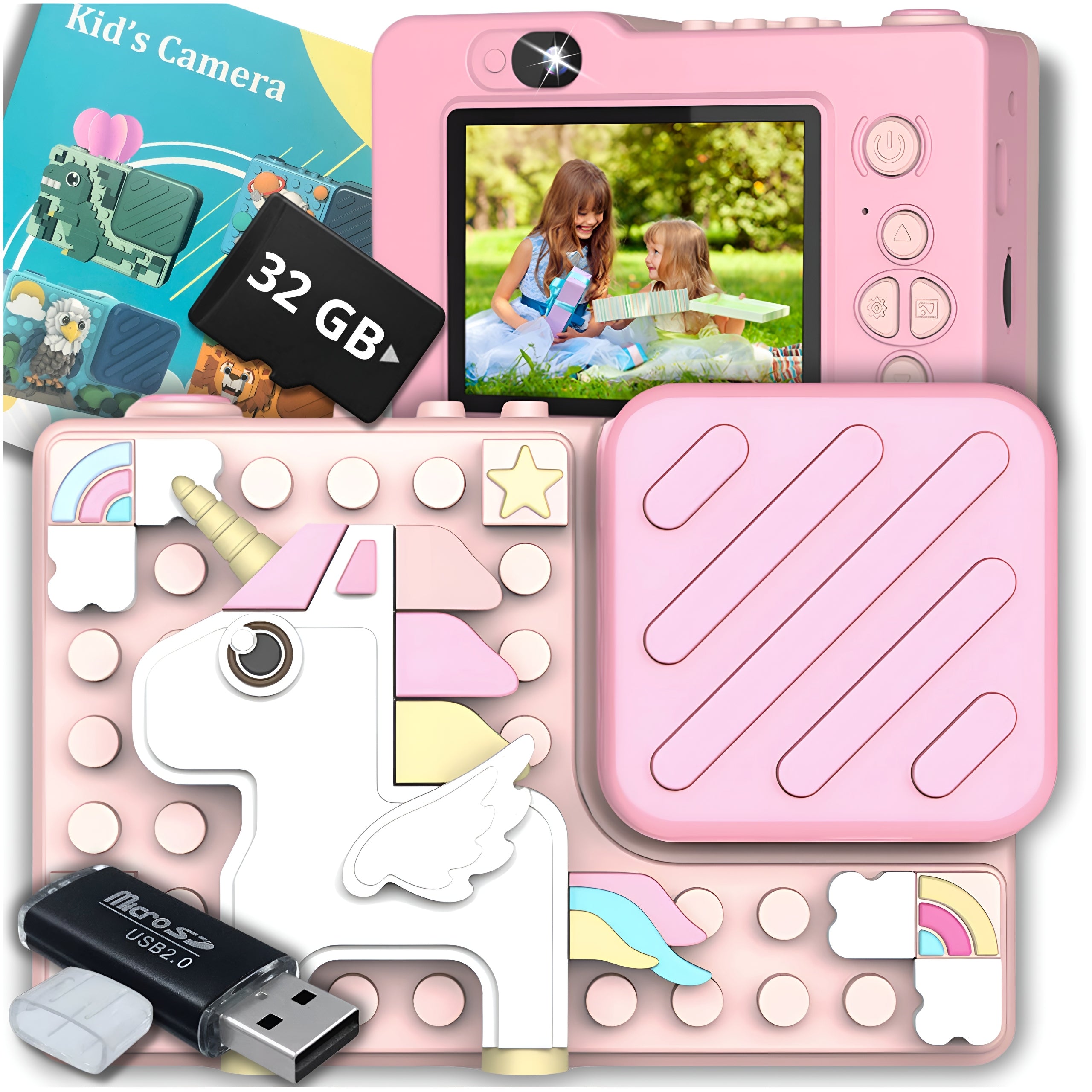 DIGITAL CAMERA FOR CHILDREN 40Mpx SELFIE CAMERA GAMES + 32GB CARD