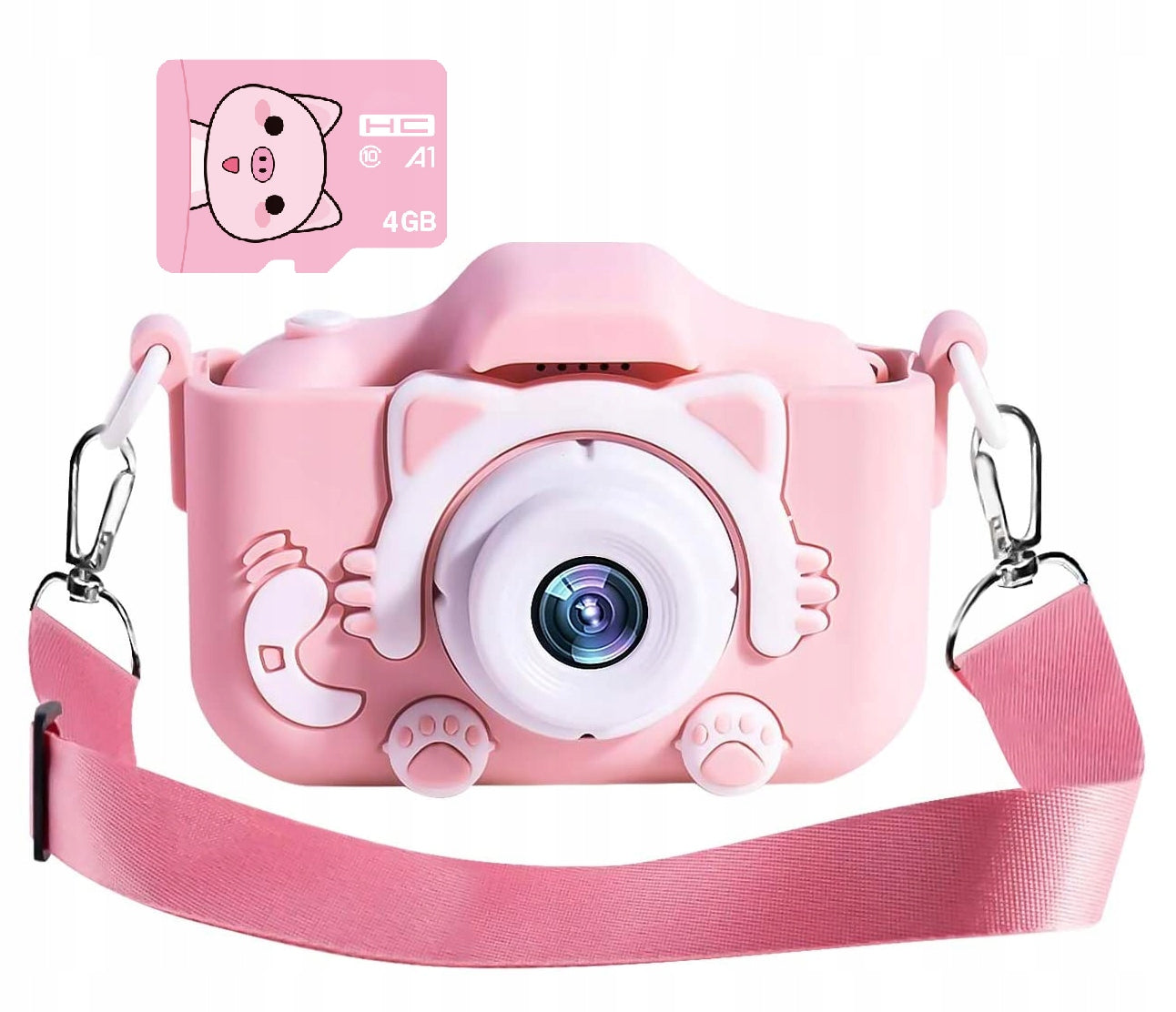 DIGITAL CAMERA FOR CHILDREN Children Photo PINK KITTEN + 4GB CARD Brand GALAXIA
