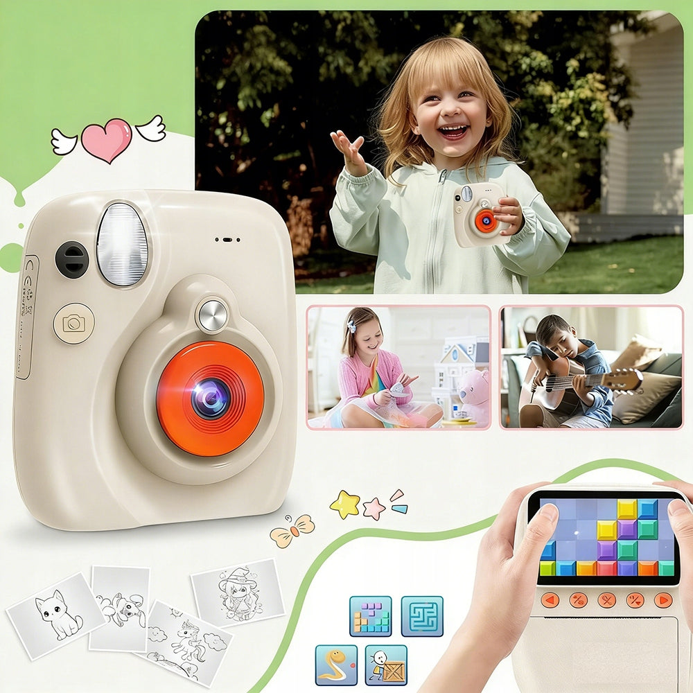 DIGITAL CAMERA FOR CHILDREN INSTANT PHOTO WITH PRINTER + CARTRIDGES Manufacturer code Aparat natychmiastowy dla dzieci fgvb