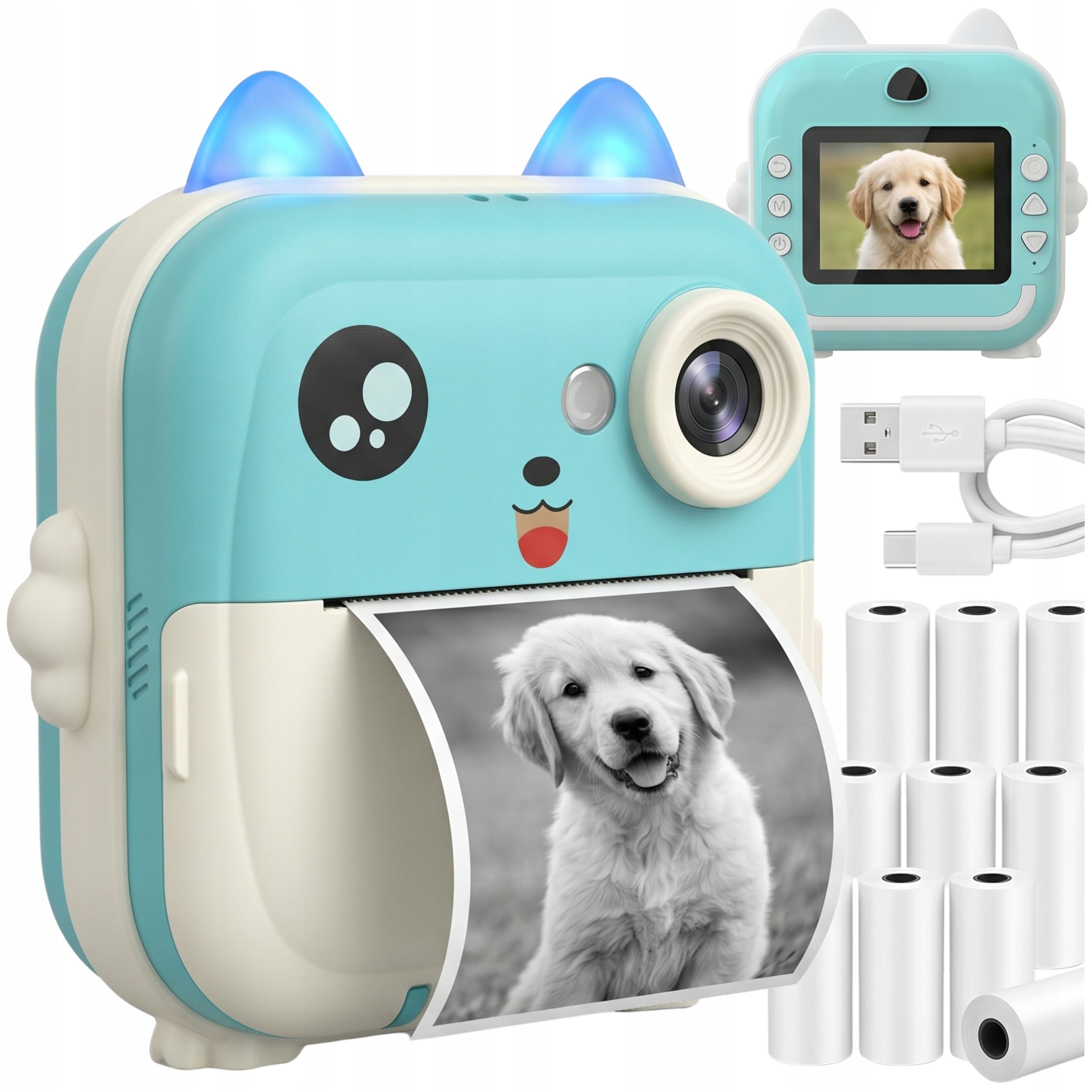 DIGITAL CAMERA FOR CHILDREN INSTANT PRINT MINI PRINTER + 13 ROLLS