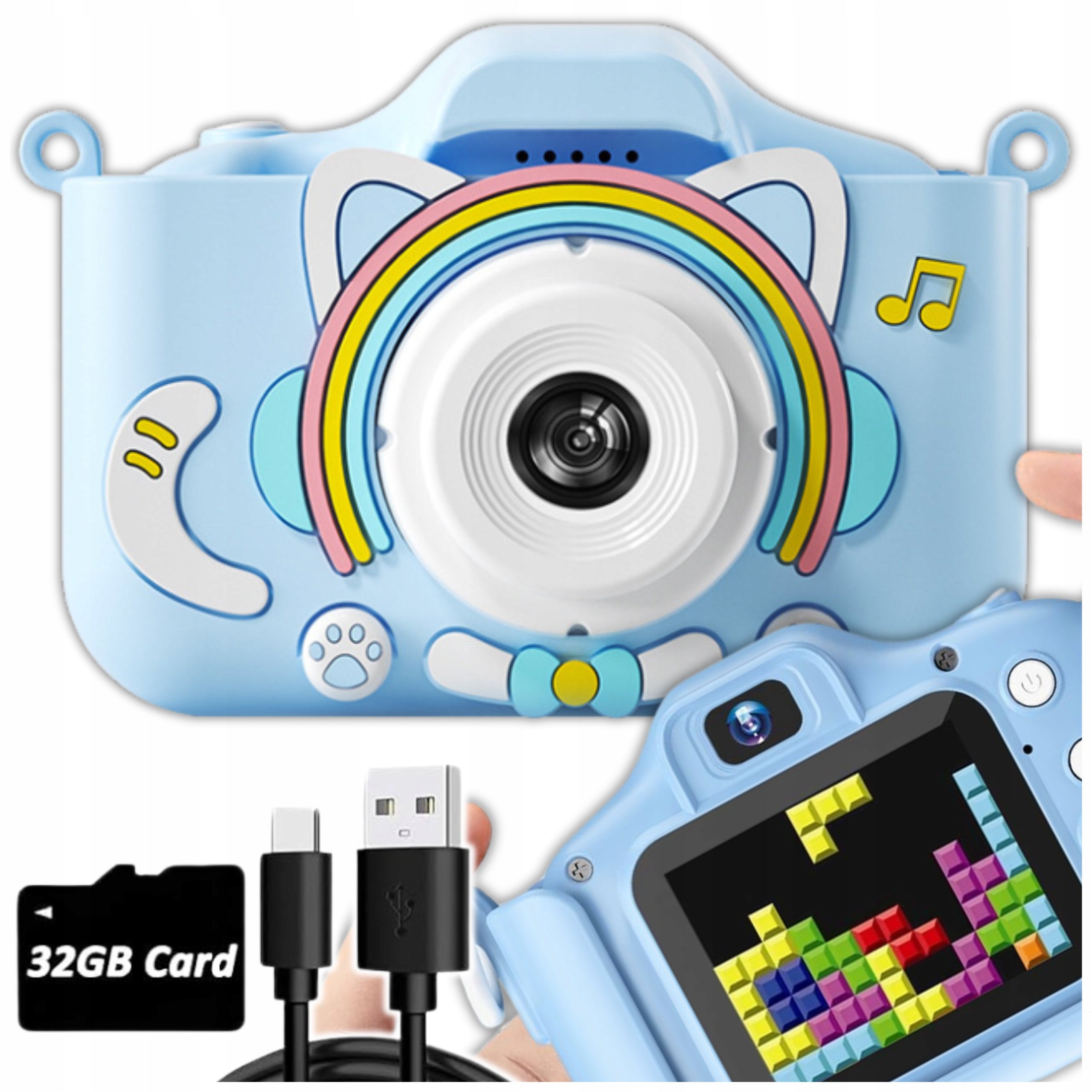 DIGITAL CAMERA FOR CHILDREN PHOTO built-in games filters + CARD 32 GB
