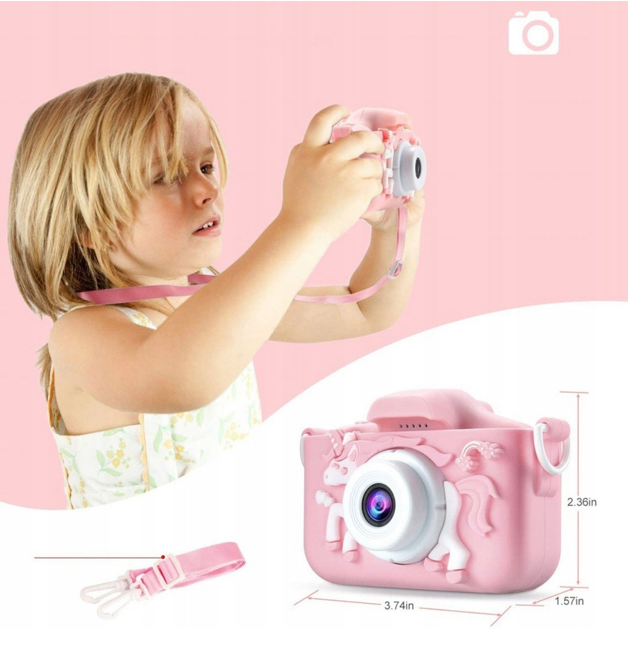 DIGITAL CAMERA FOR CHILDREN UNICORN PHOTO PINK CAMERA Brand Frahs