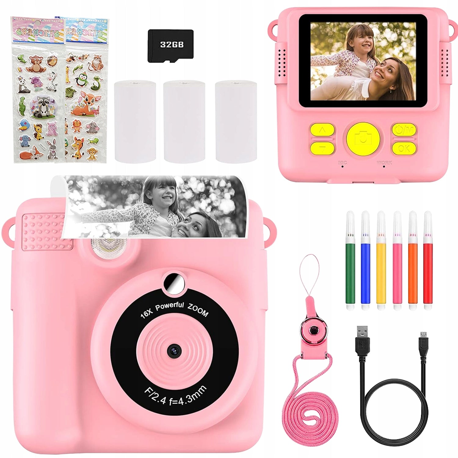 DIGITAL CAMERA FOR KIDS 1080P CAMERA TOY GAMES CARD 32GB