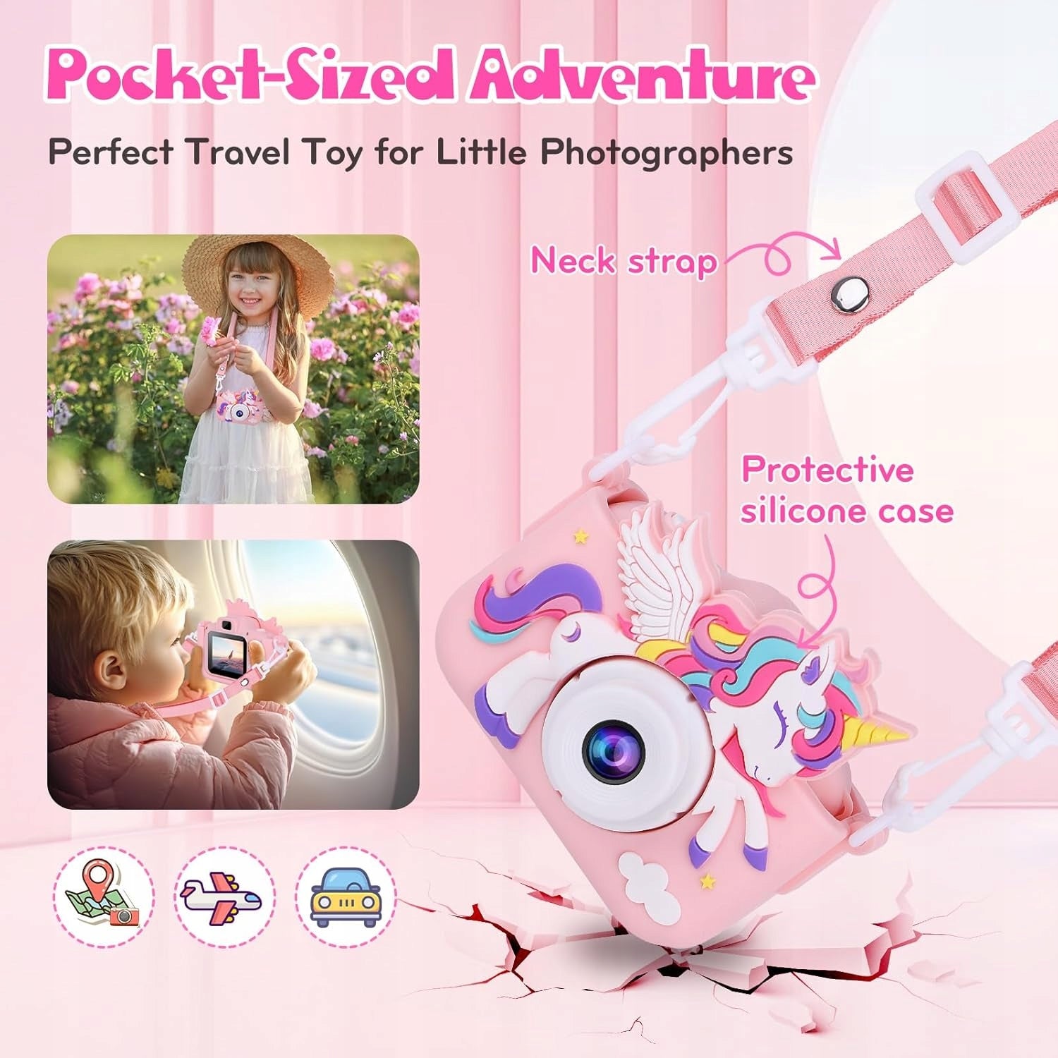 DIGITAL CAMERA FOR KIDS 32GB CAMERA TEEROK X10S UNICORN pink Manufacturer code X10S