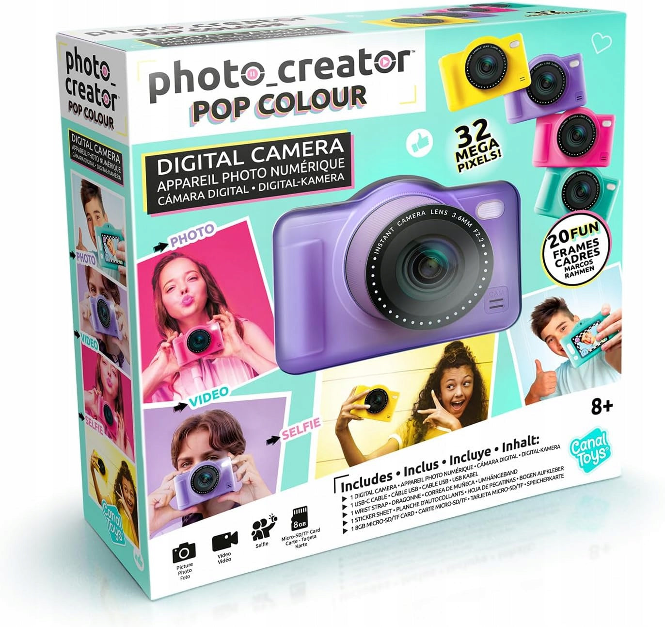 DIGITAL CAMERA IDEAL FOR CHILDREN 32MP WITH LCD SCREEN ELEGANT PURPLE