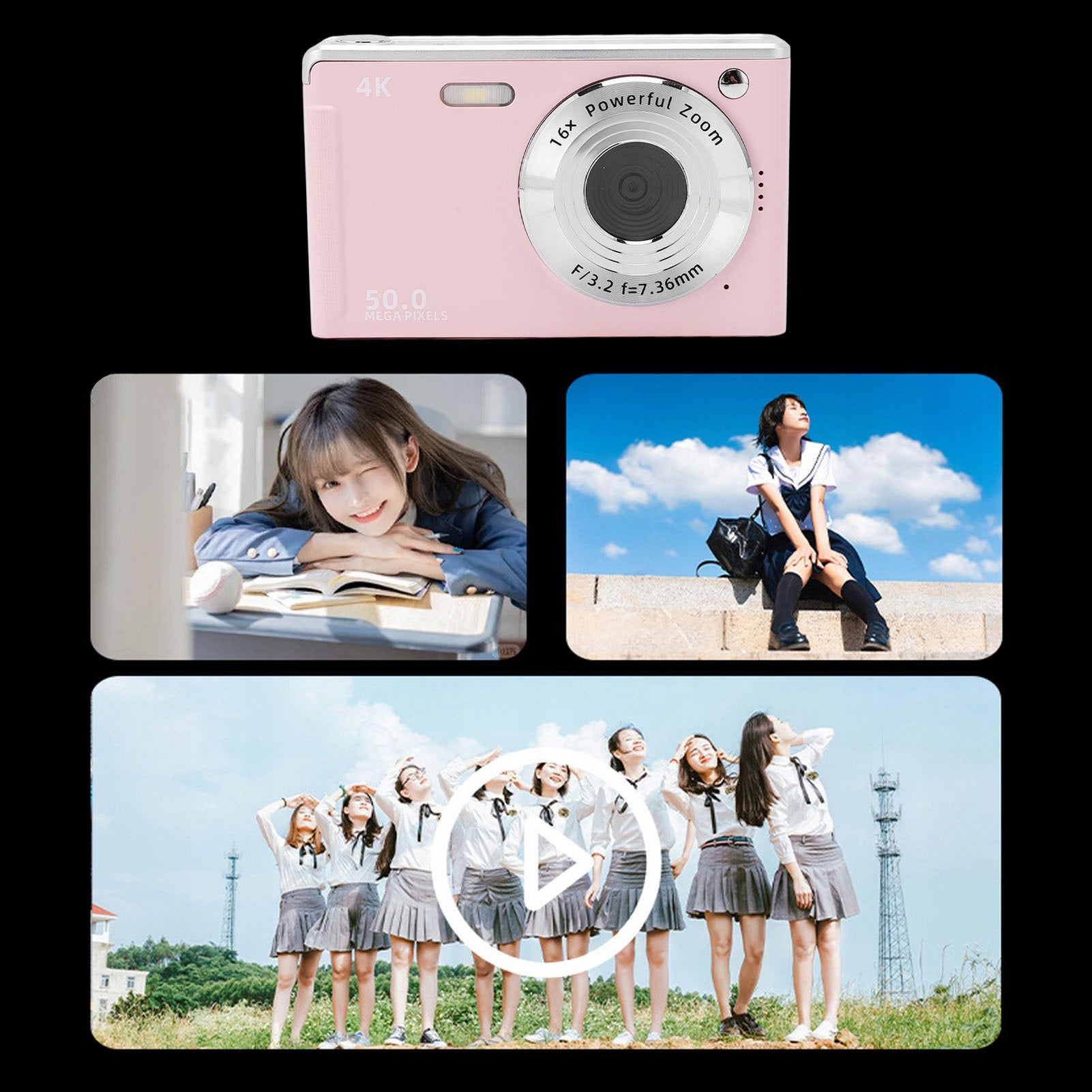 DIGITAL CAMERA RETRO CAMERA HD 50 MP 4K 16X Resolution 50 Mpx