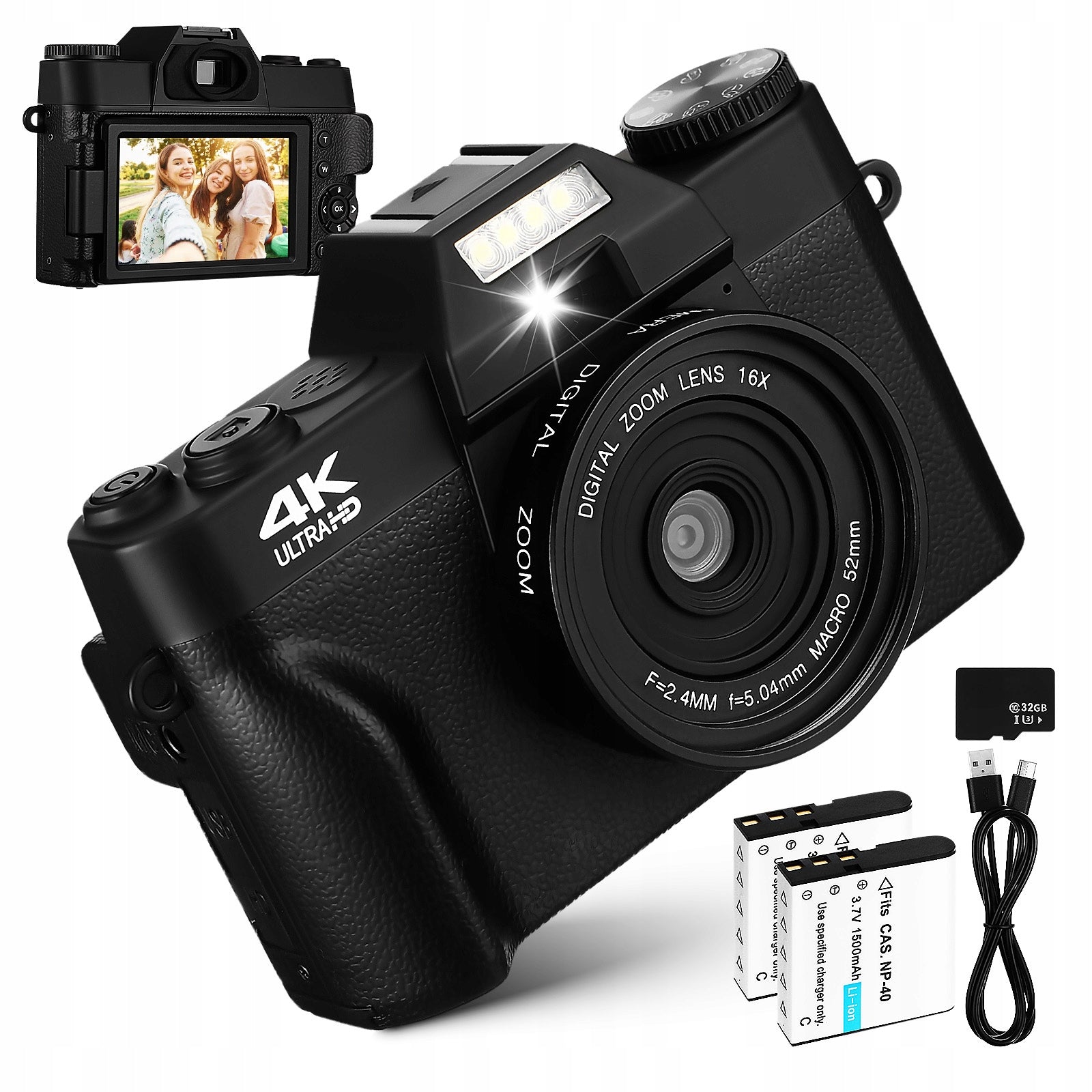 DIGITAL CAMERA WITH 3" FLIP SCREEN CAMERA - 56MP, 4K VIDEO Brand no brand