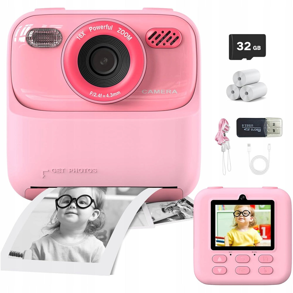 DIGITAL CAMERA WITH 32G PRINT AND 2.4 INCH SCREEN IN PINK