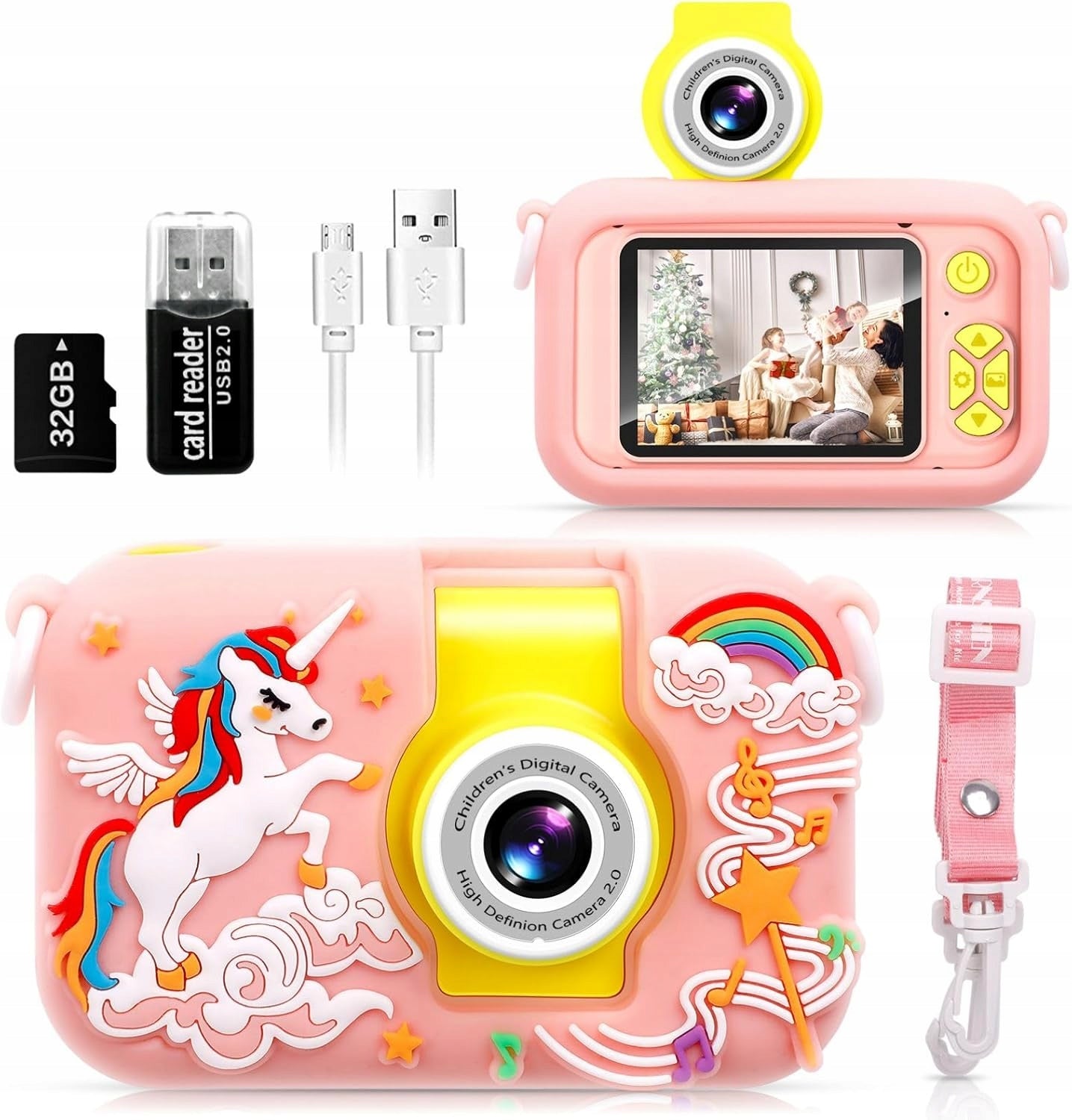DIGITAL CAMERA WITH CASE FOR CHILDREN WITH FLIP 180°Flip LENS AND 2,4' SCREEN