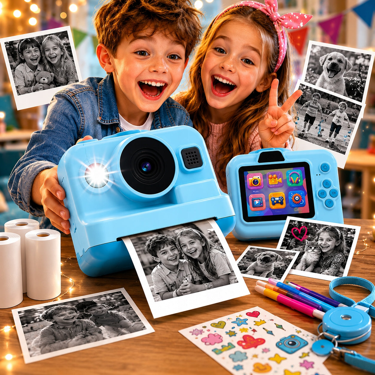 DIGITAL CAMERA WITH PRINTER FOR CHILDREN GAME CAMERA + ROLL CARD Packaging status original