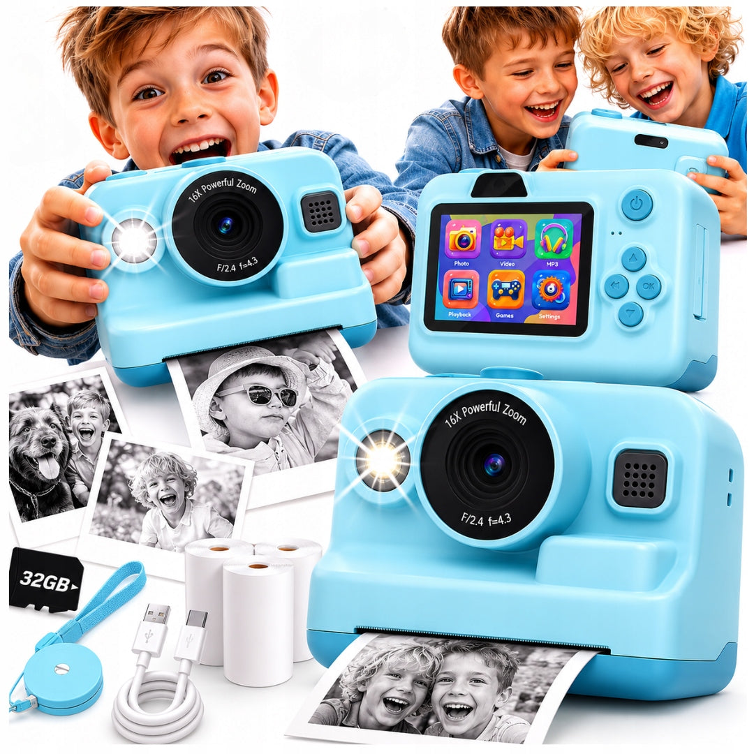 DIGITAL CAMERA WITH PRINTER FOR CHILDREN GAME CAMERA + ROLL CARD