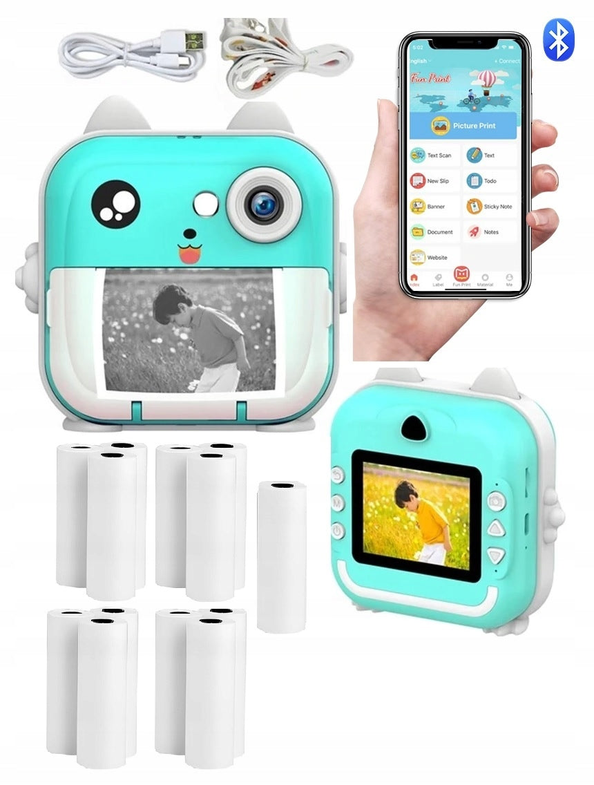 DIGITAL CAMERA WITH PRINTER FOR CHILDREN GAMES +13 ROLLS N