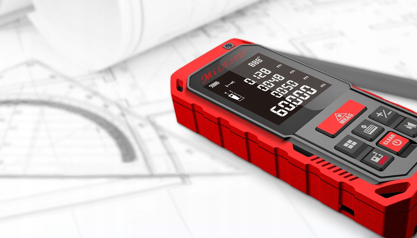 DIGITAL DISTANCE METER LASER RANGEFINDER 60 METERS WATERPROOF IP65 LCD Measurement accuracy (+/- mm) 2