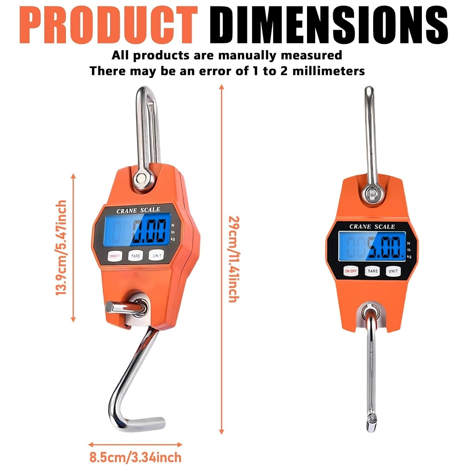 DIGITAL HANGING SCALE 300 KG WITH LCD DISPLAY PORTABLE WITH HOOK