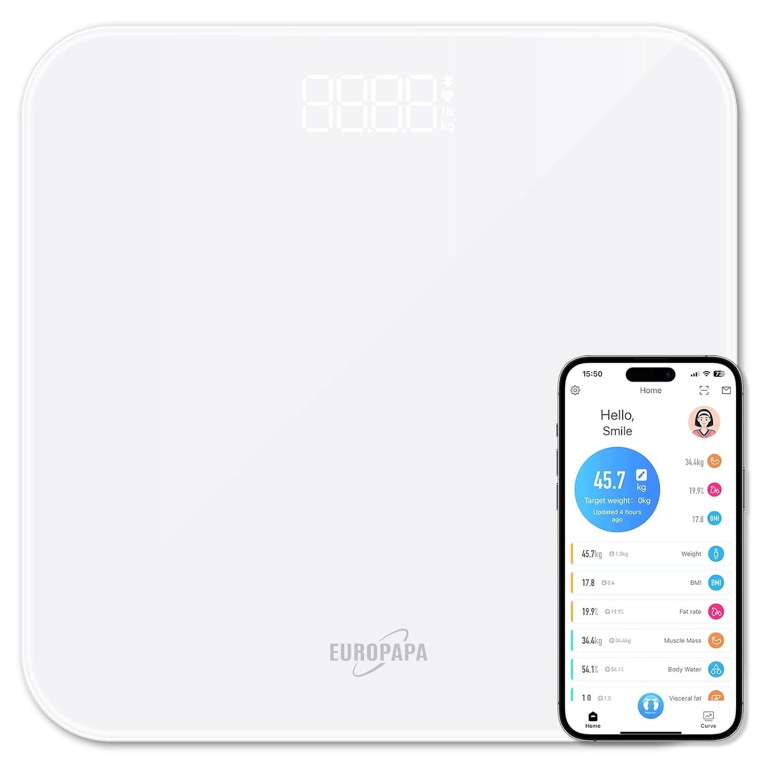 DIGITAL LED BATHROOM SCALE 180KG BMI HIGH ACCURACY