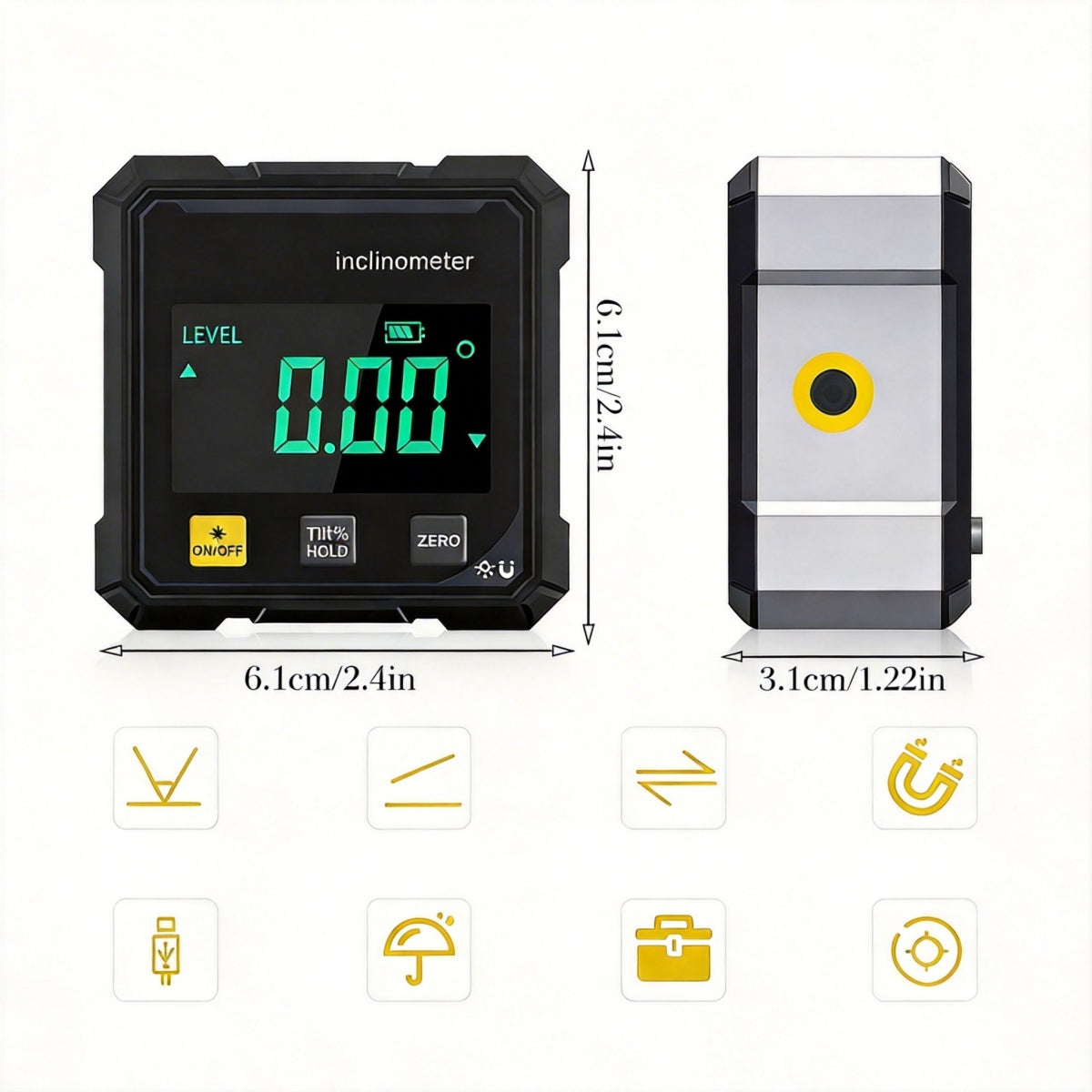 DIGITAL LEVEL MAGNETIC PROTRACTOR ELECTRONIC ANGLE MEASUREMENT INCLINOMETER Packaging status original