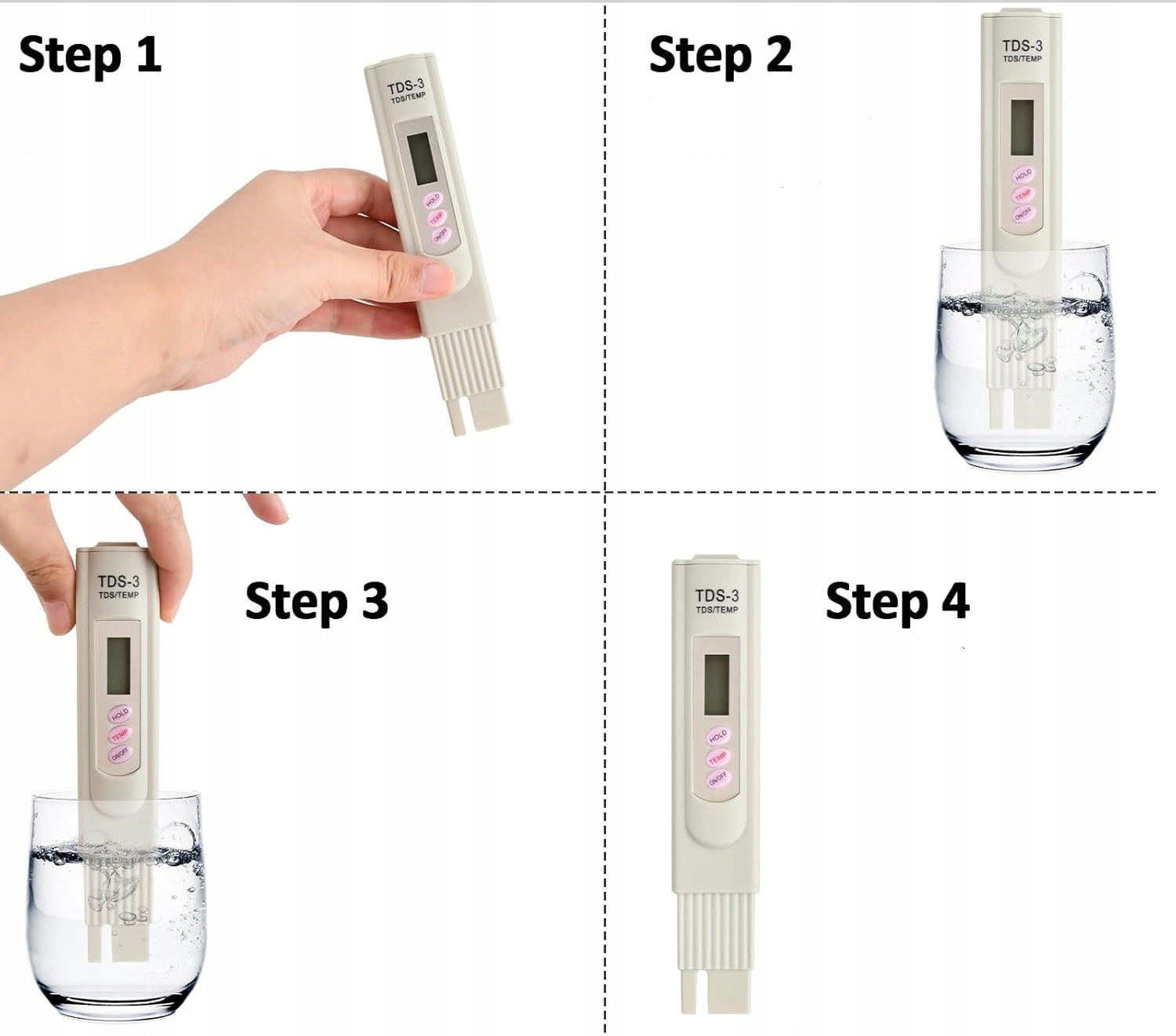DIGITAL METER WATER TEMPERATURE HARDNESS TESTER 0- 9999 PPM TDS-3 Manufacturer code DTS+Temp-Tester jakości wody