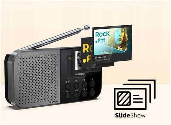 DIGITAL RADIO SHARP OSAKA DR-P520(GY) ACCUMULATOR DAB+ BLUETOOTH FM Brand Sharp
