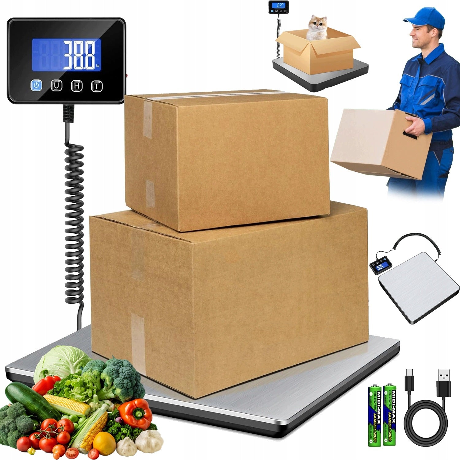 DIGITAL SCALE 200KG PRECISE MEASURE LCD DISPLAY 4UNITS TARE FUNCTION