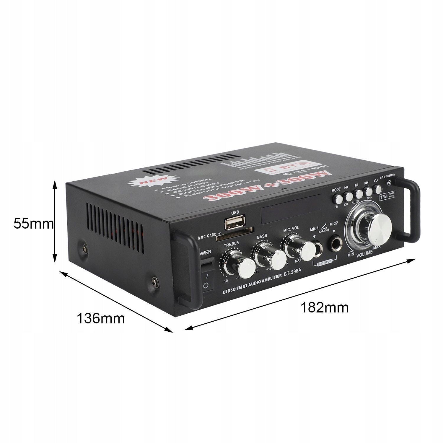 DIGITAL STEREO SOUND AMPLIFIER BLUETOOTH RECEIVER WITH REMOTE CONTROL Packaging status original