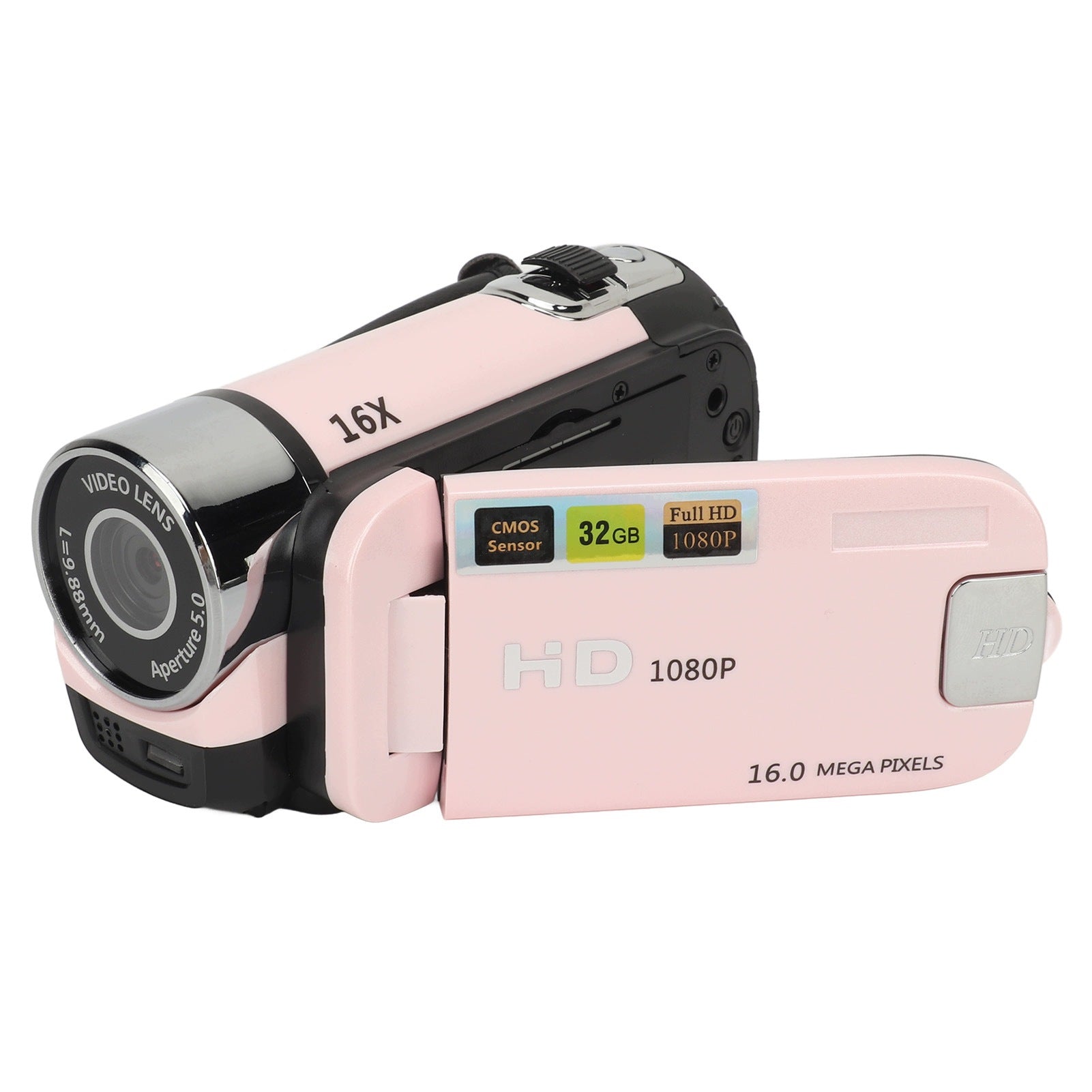 DIGITAL VIDEO CAMERA 1080P 16MP 16X ZOOM ROTATING SCREEN 2.4" PINK Packaging status original