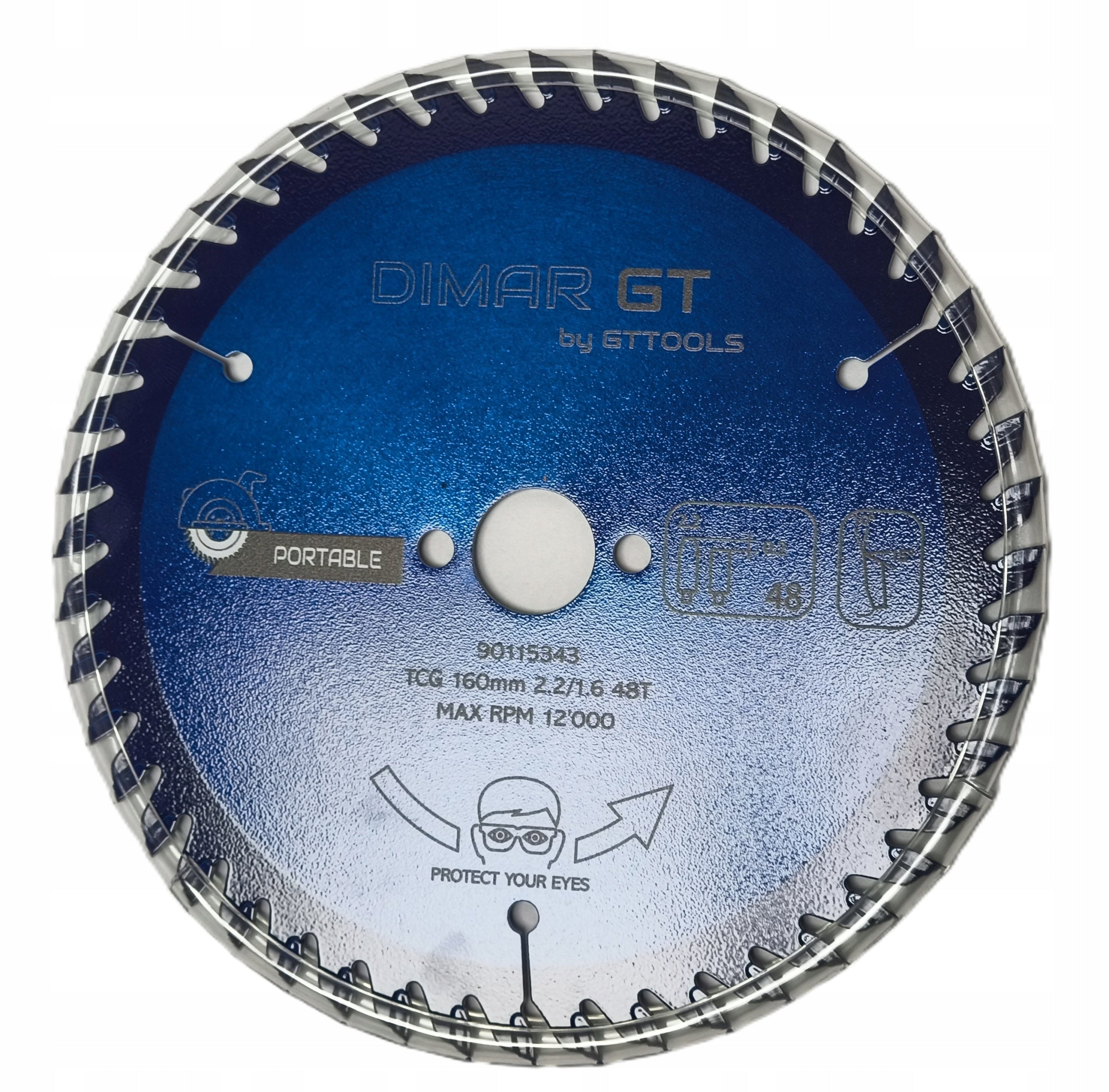 DIMAR SAW 160MM FOR WOOD LAMINATE HM 48 TEETH BLUE COATING MFS 90115343 Saw bore diameter 20 mm