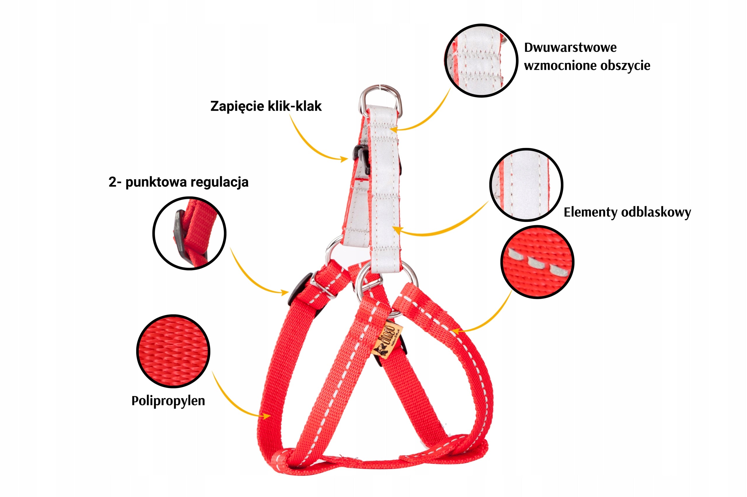 DINGO BRACES WITH REFLEX REFLECTOR SIZE. 40 RED EAN (GTIN) 5904760935419
