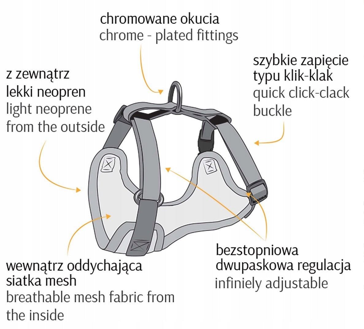 DINGO Pressure-free Harness with Two-Strap Adjustment M - Jungle Brand Dingo