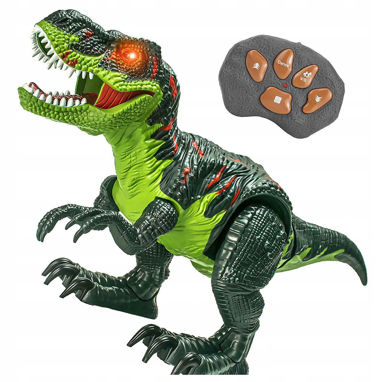 DINOSAUR REMOTE CONTROLLED FOR CHILDREN T-REX SOUND EFFECTS ROARS LED