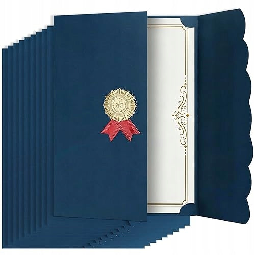 DIPLOMA FILE A4 GOLD ELEGANT FOR CERTIFICATES 10 PIECES GIFT