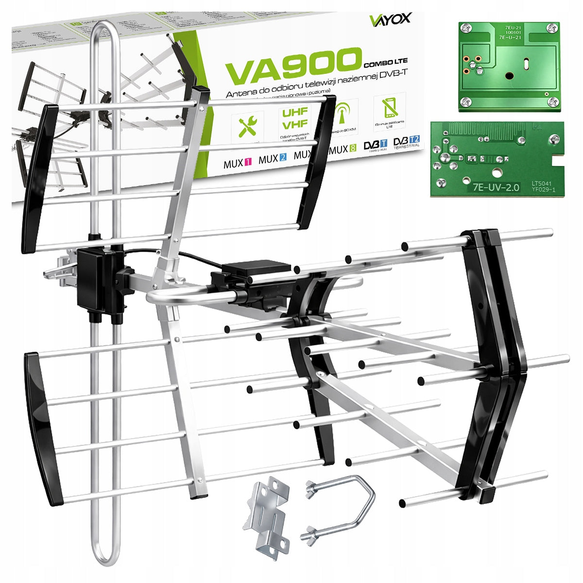 DIRECTIONAL TV ANTENNA TERRESTRIAL COMBO DVB-T2 MUX8 LTE HD ULTRA HD 4K VAYOX