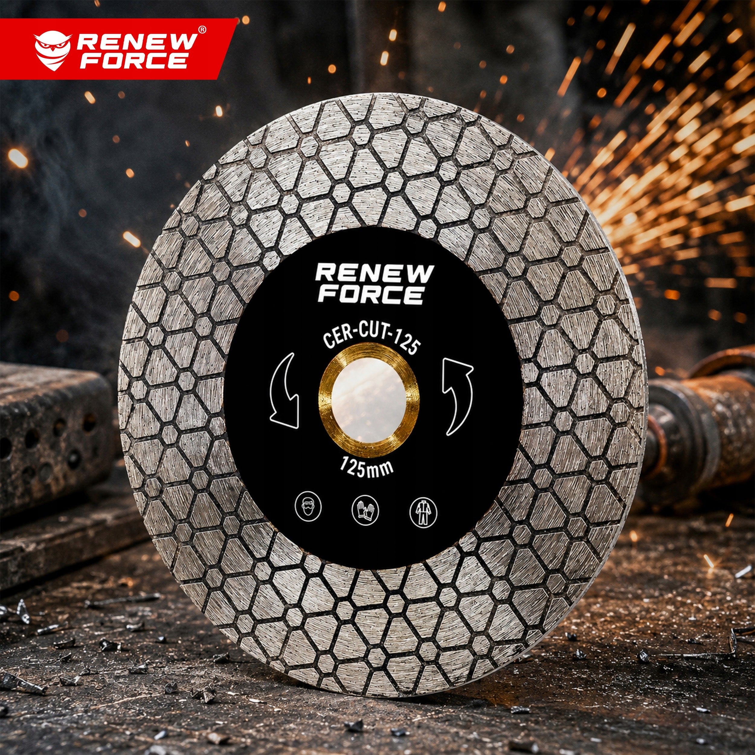 DISC 125mm DIAMOND FOR STONEWARE TILES GRINDING CUTTING 45° Manufacturer code DO SPIEKU PŁYTEK DO SZLIFIERKI PIŁY MOCNA 1